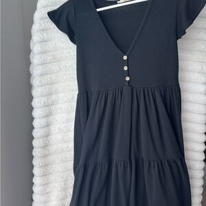 See You Monday Black Knit dress